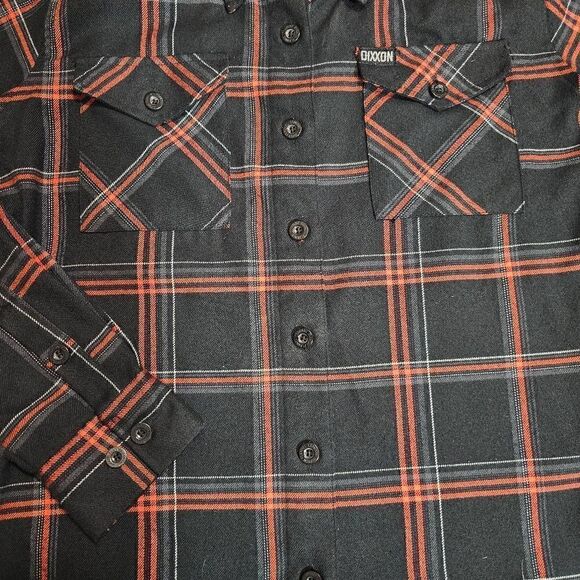 DIXXON FLANNEL COMPANY BLACK RED GRAY PLAID TARTAN 100% POLYESTER WOMENS SIZE M - Picture 2 of 7
